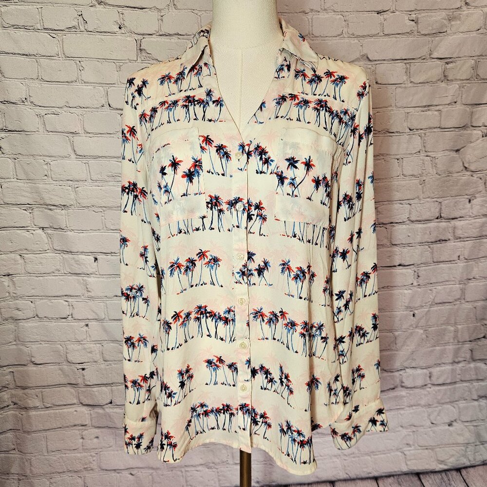 Express Palm Tree Portofino Button Down Shirt
